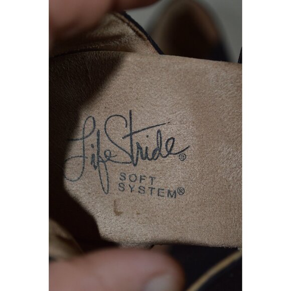 Life Stride Women’s Heidi Slip On Cork Wedge Open Toe Sandals Black Size 9M - Picture 3 of 8